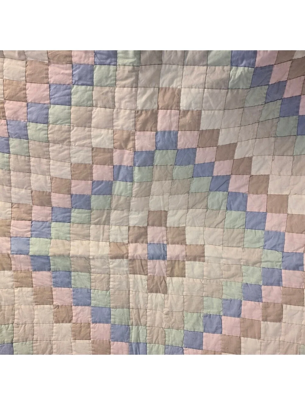 Q31 Vintage Handstitched Trip Around the World Geometric Pattern 84 x 86 Approx